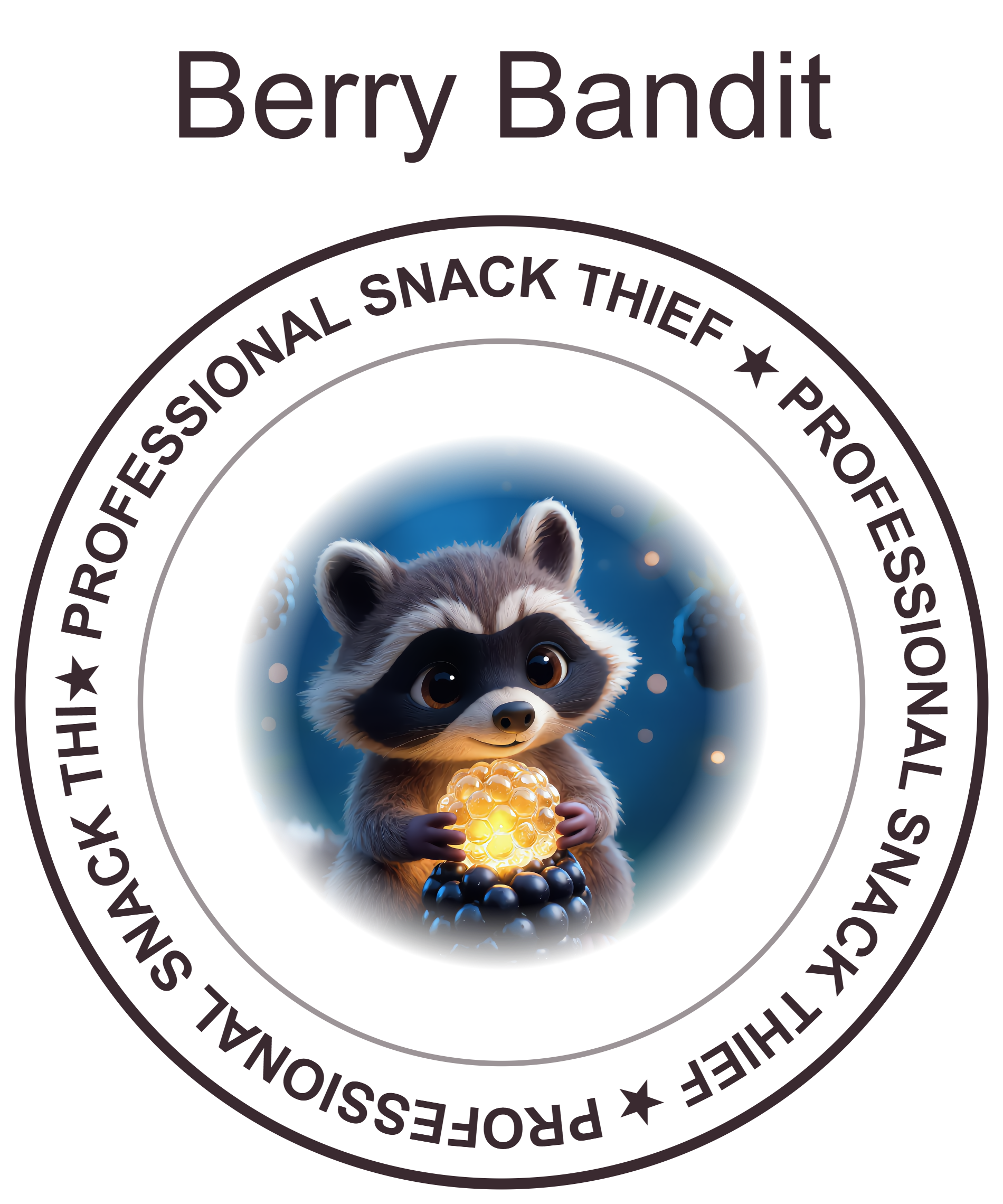 Berry Bandit raccoon design