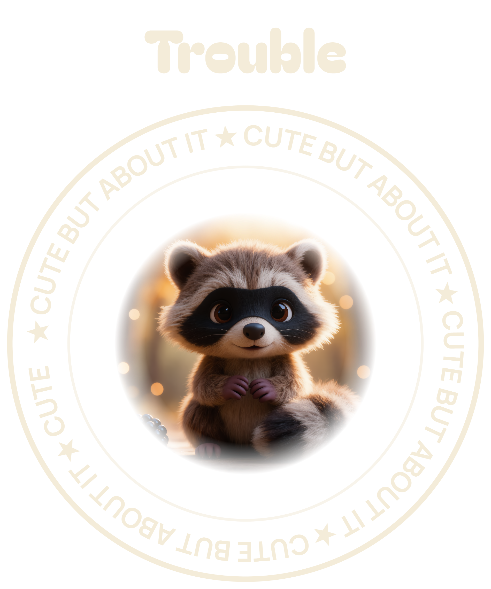 Trouble raccoon design