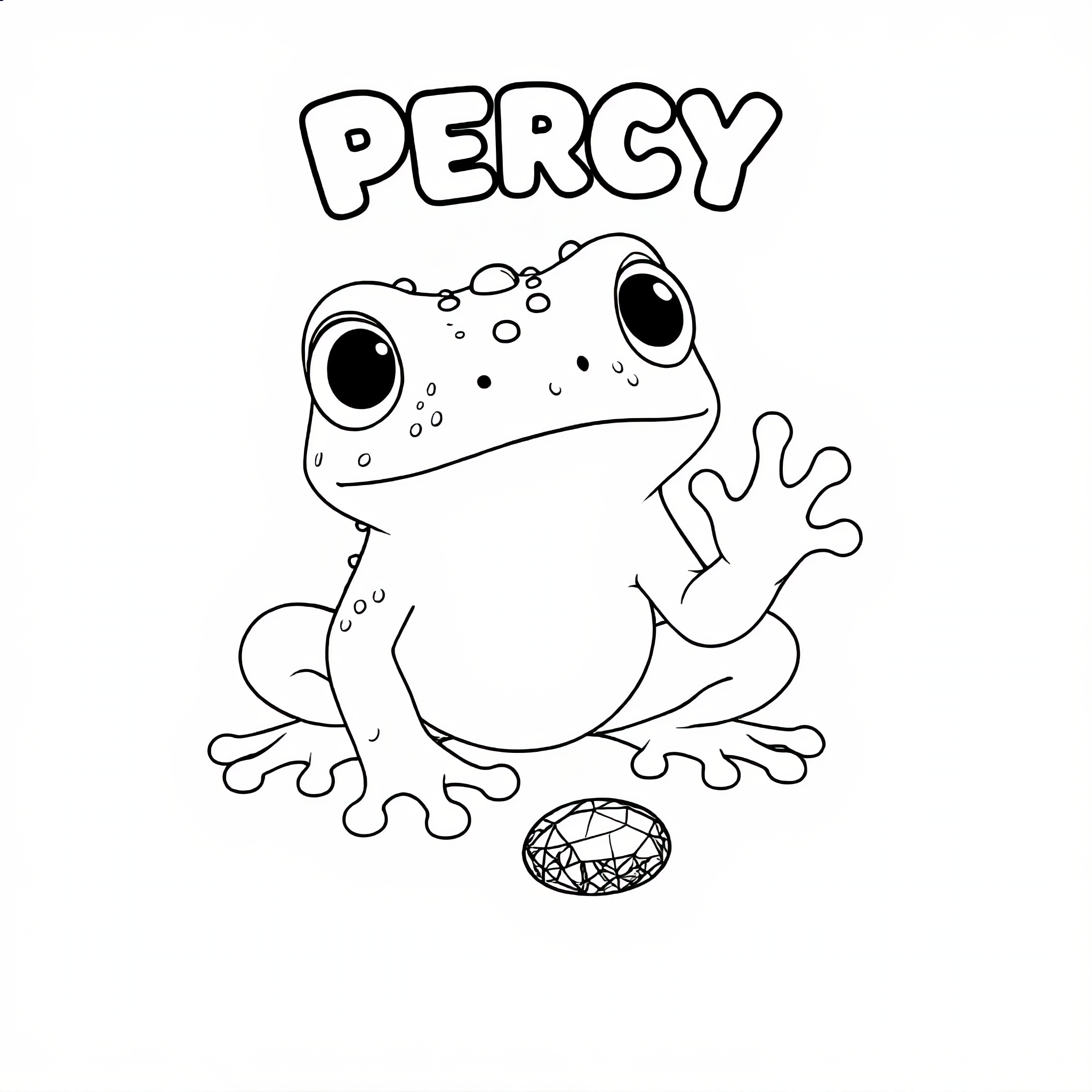 Percy the frog, waiting to be colored