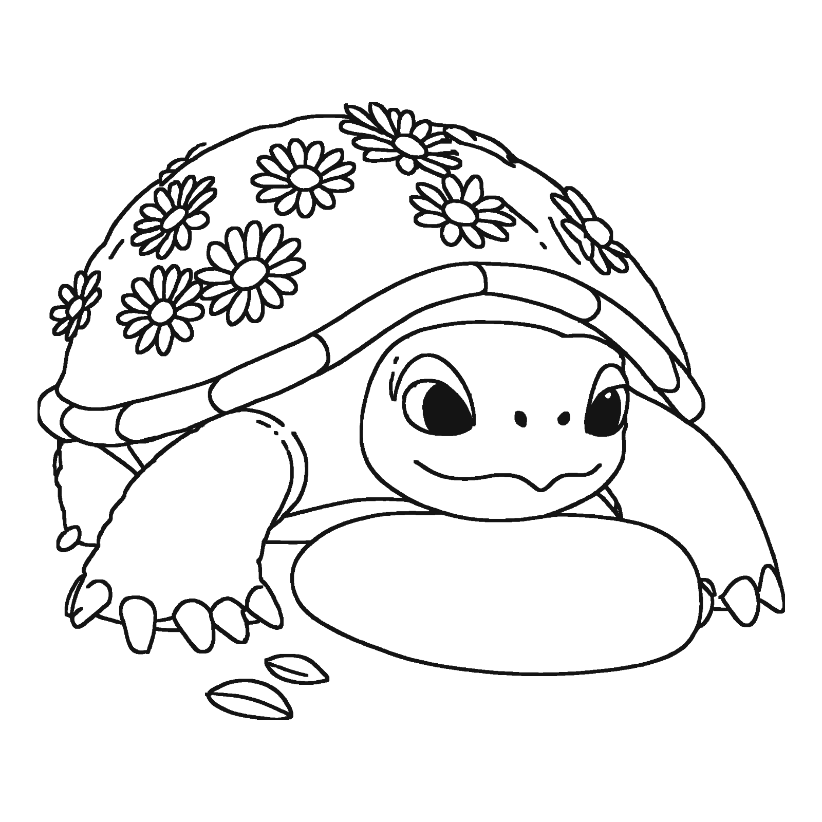 Tuck the turtle, waiting to be colored